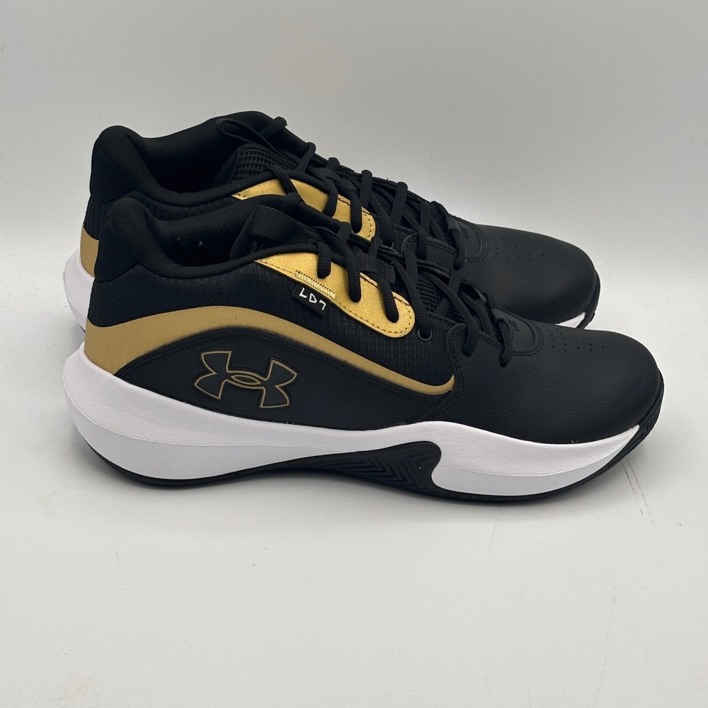 Under Armour UA Lockdown 7 Shoes Mens Size 11.5 Black Gold 3028512-001